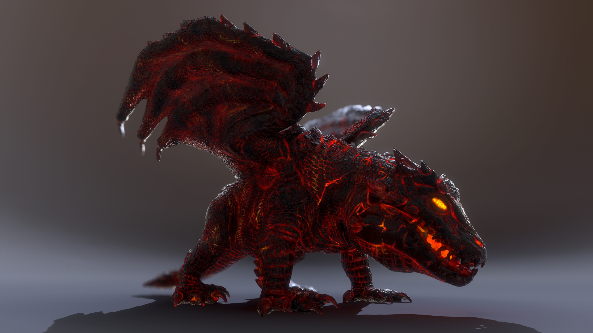 dragon volcano protofactor render fantasy creatures 3d